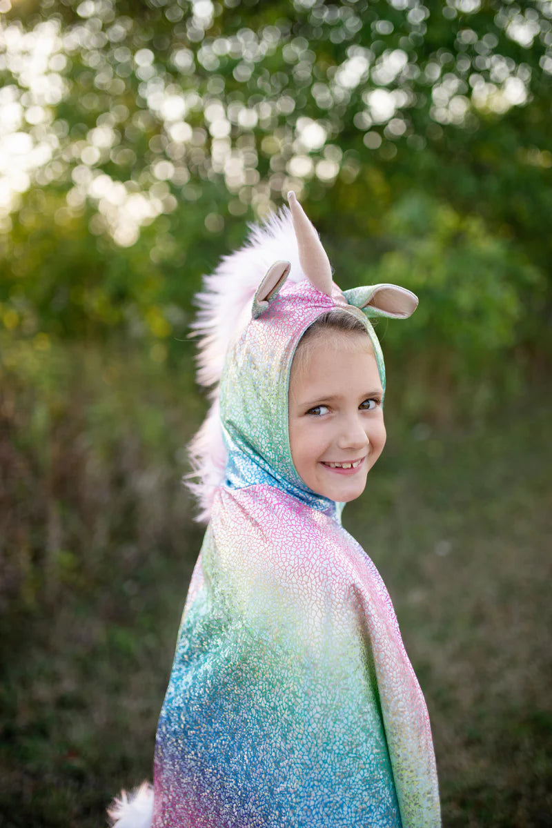 Rainbow Reversible Unicorn Dragon Cape (3-4 Years)