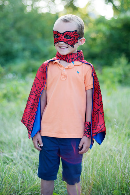 Spider Cape Set with Mask and Cuffs (3-4)