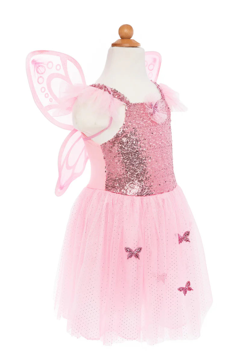 Pink Sequins Butterfly Dress & Wings (5-7 Years)