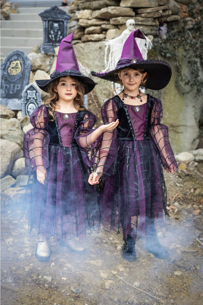 Amethyst the Spider Witch Dress with Hat (5-6)