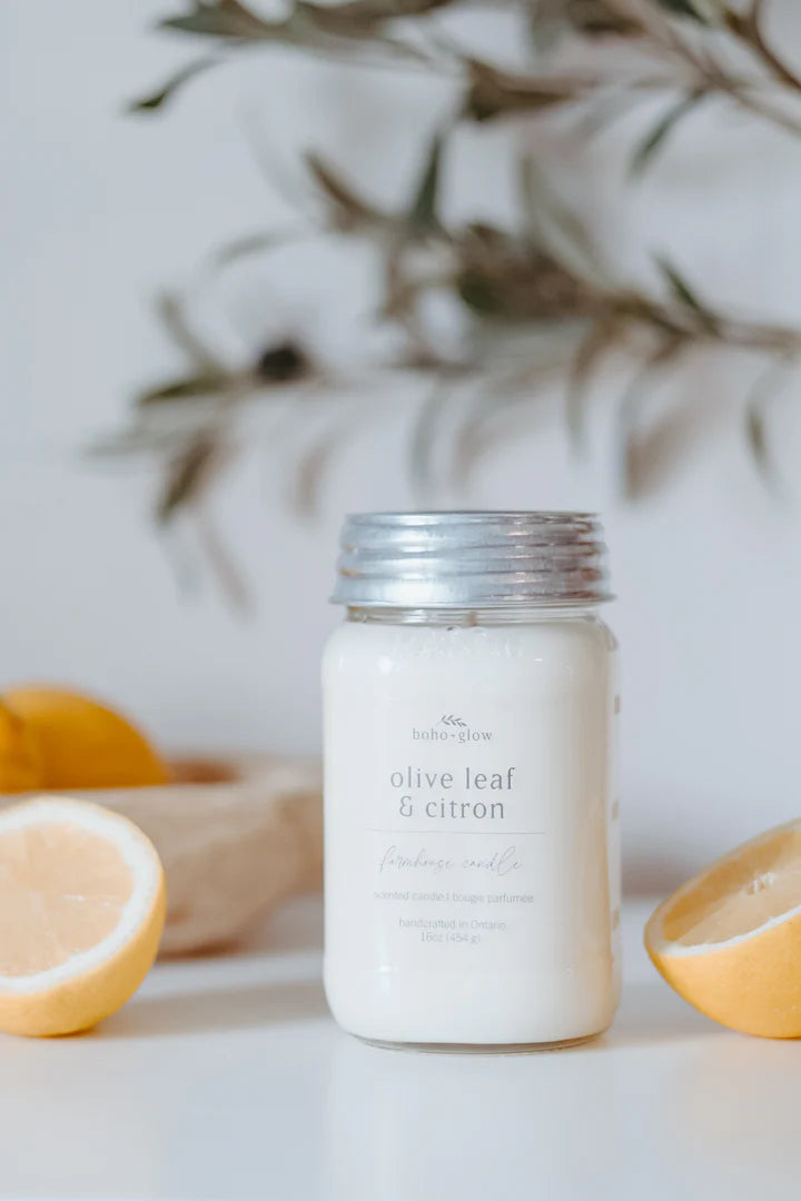 olive leaf & citron // farmhouse candle