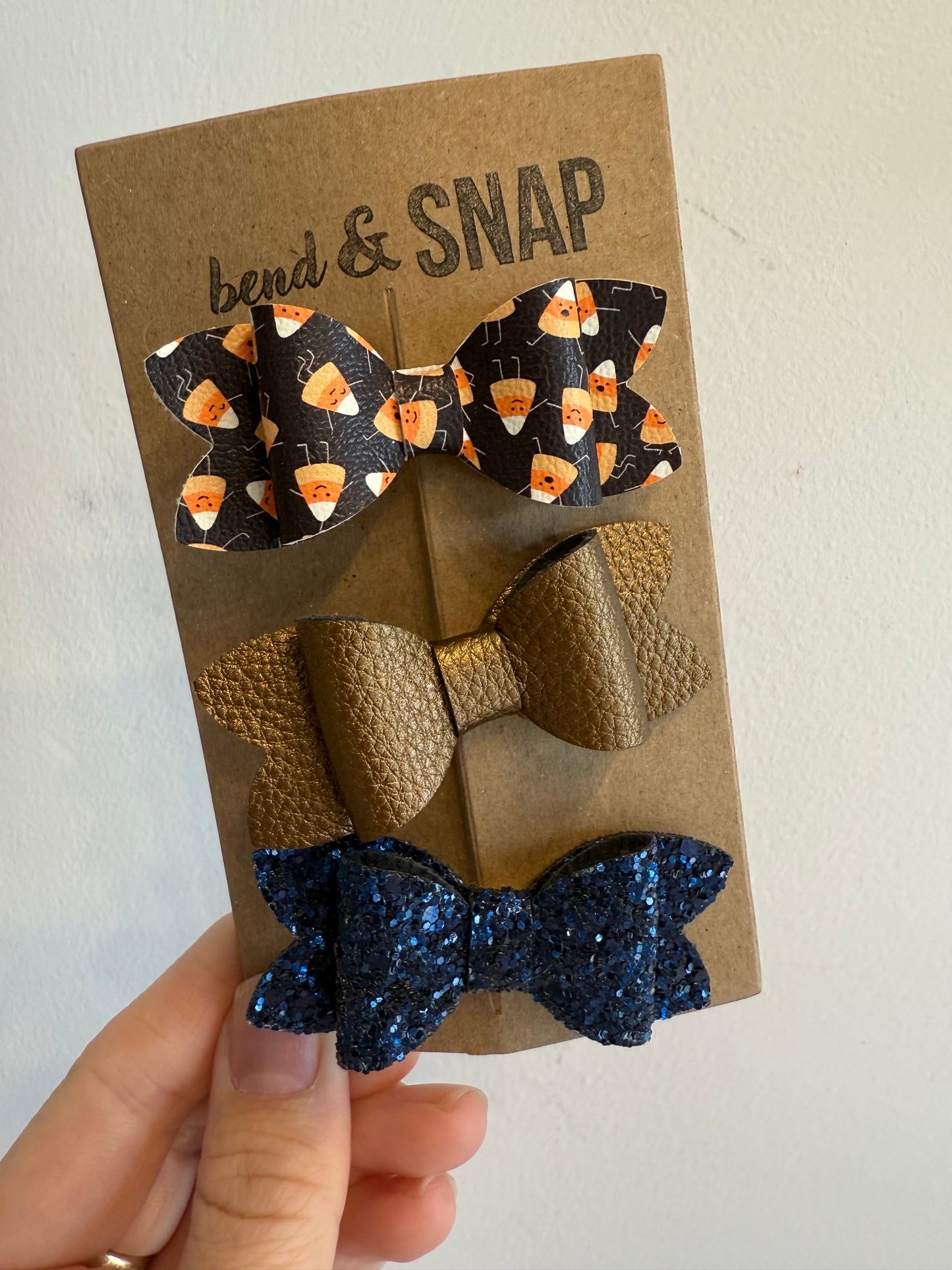 3 Pack Halloween Hair Bow Clips