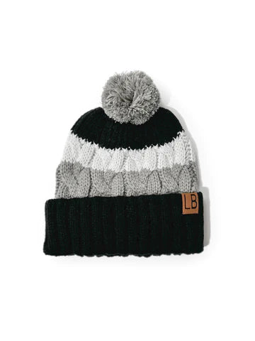 Black Chunky Pom Beanie