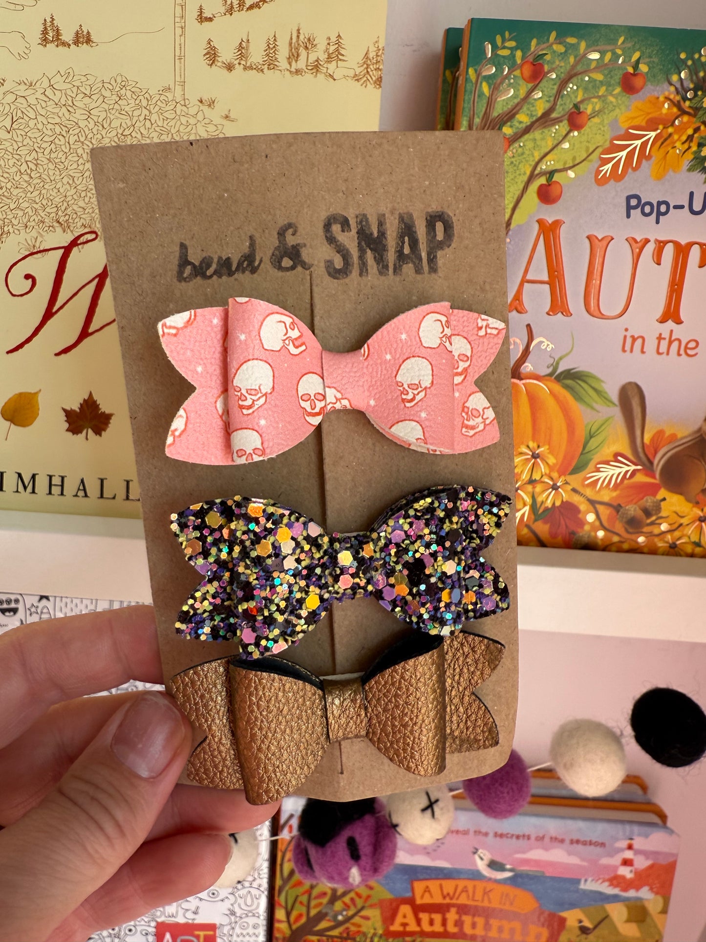 Halloween/Fall 3 Pack Bow Clips
