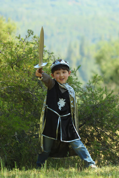 Silver Knight Set with Tunic, Cape and Crown (5-6 Years)