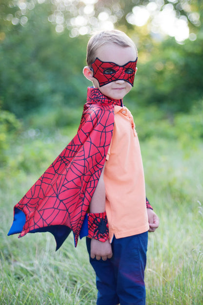Spider Cape Set with Mask and Cuffs (3-4)