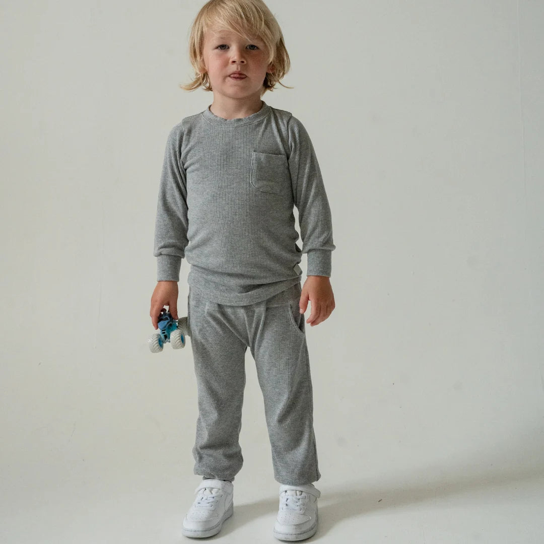 Ribbed Everyday Set - Dark Heather Grey