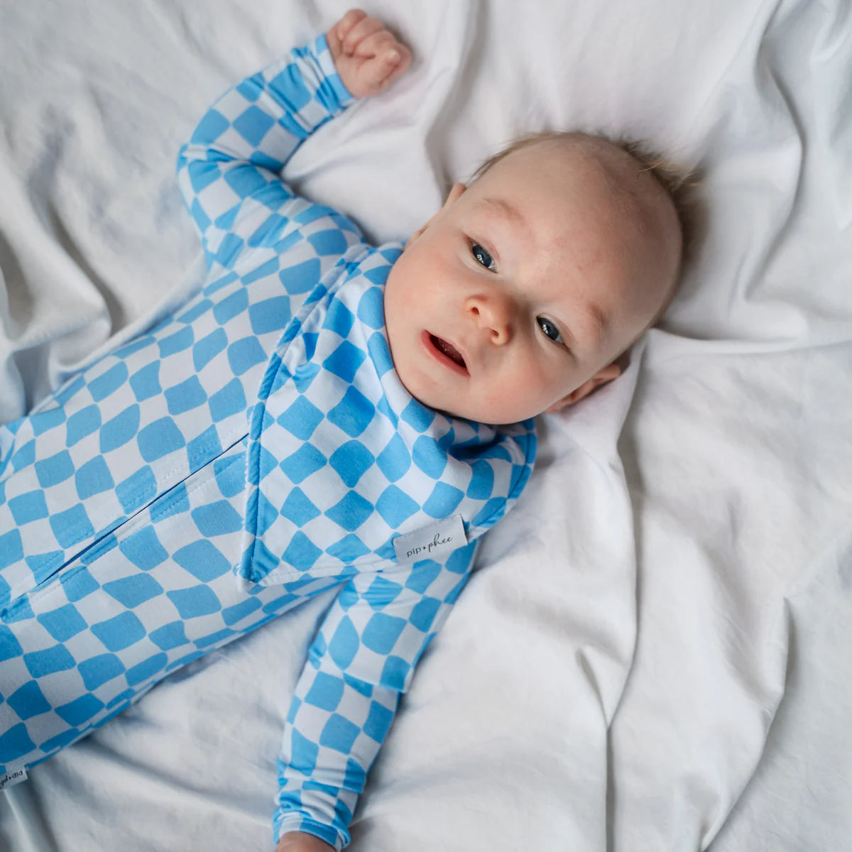 Bue Wavy Checks Sleeper/Romper