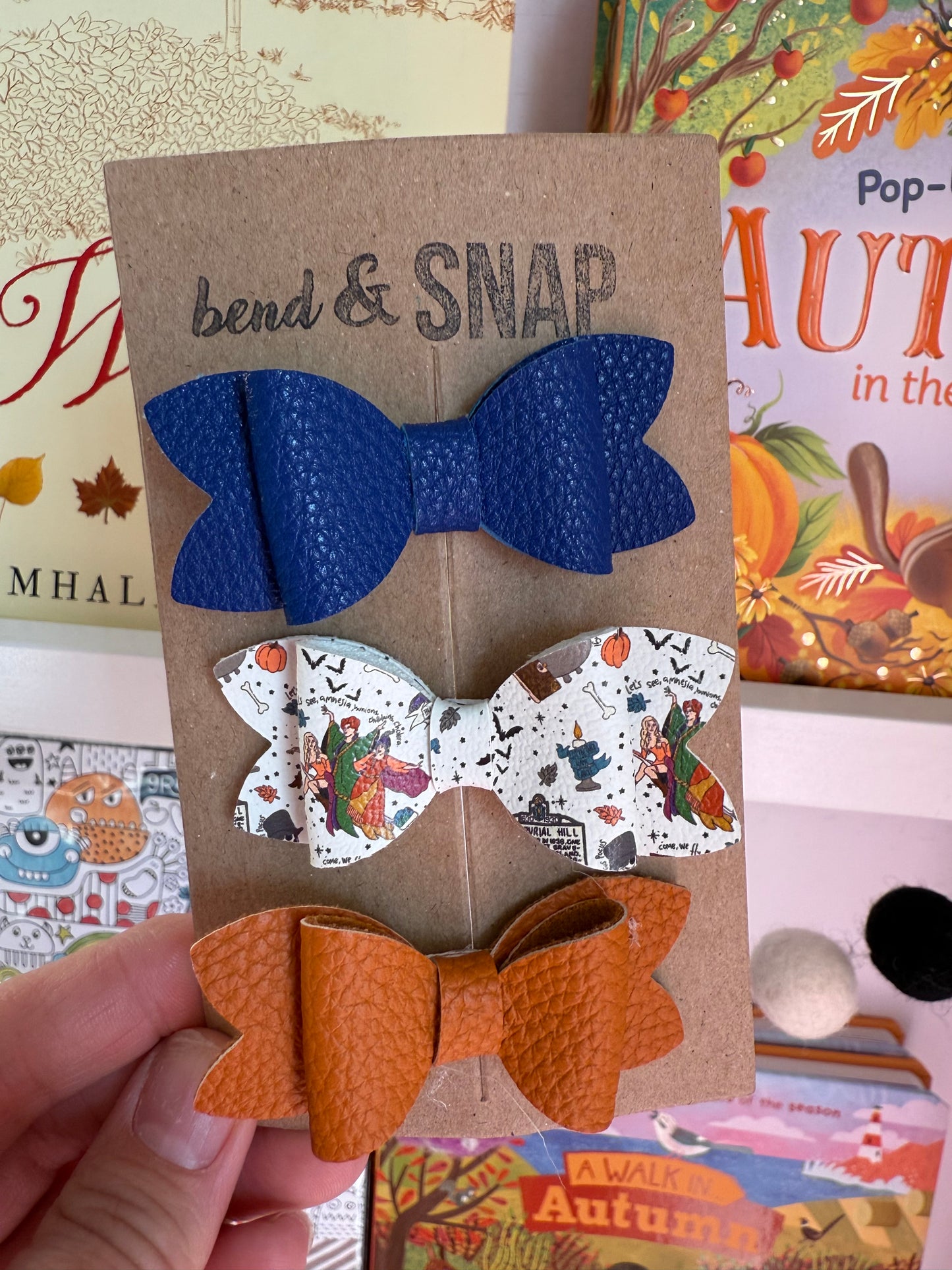 Halloween/Fall 3 Pack Bow Clips