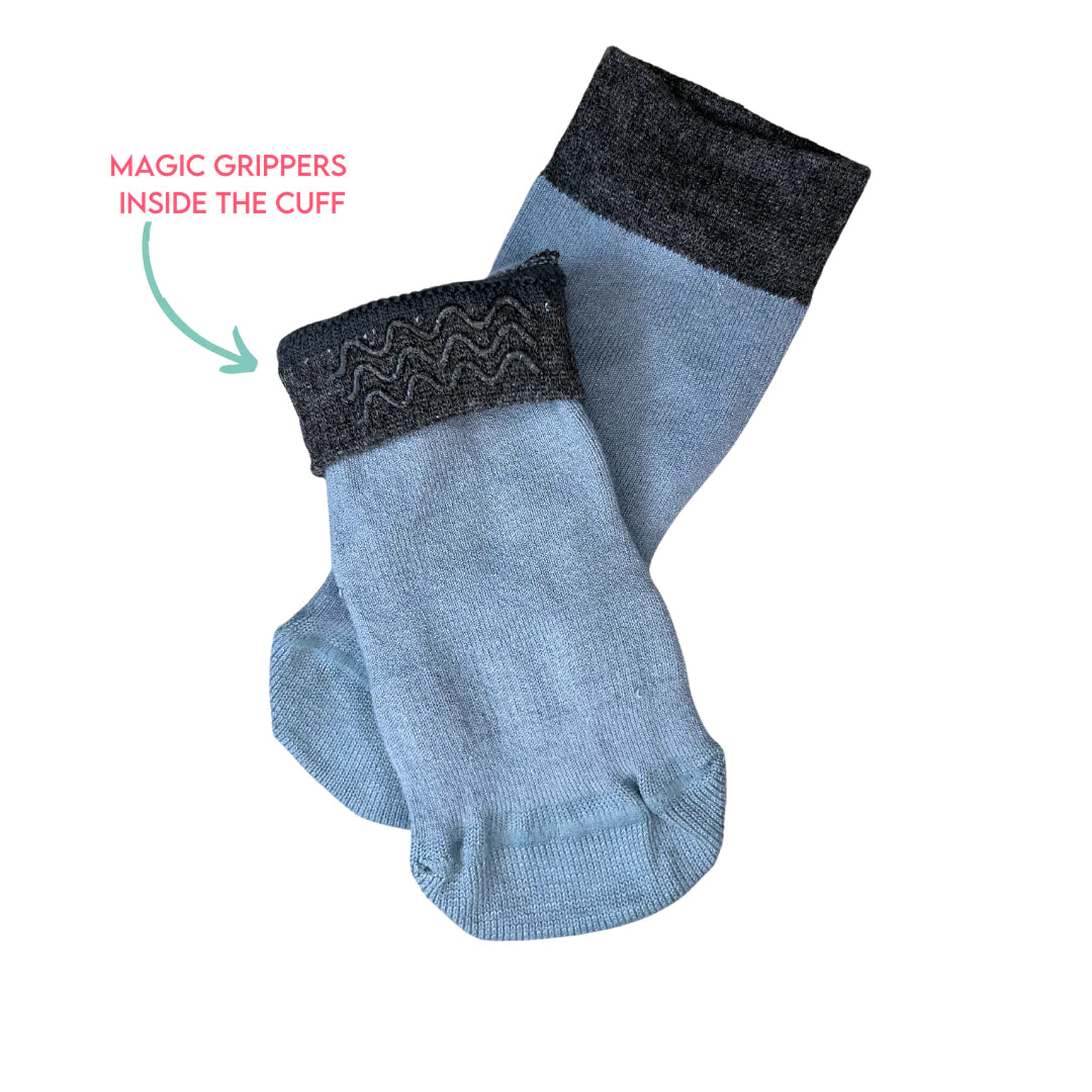 Steel Blue Gripper Socks