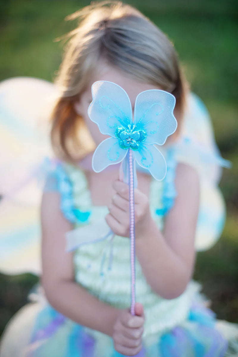 Butterfly Dress & Wings With Wand Green/Multi (5-6 Years)