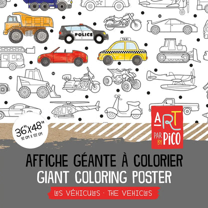 Giant Colouring page - The Vehicles