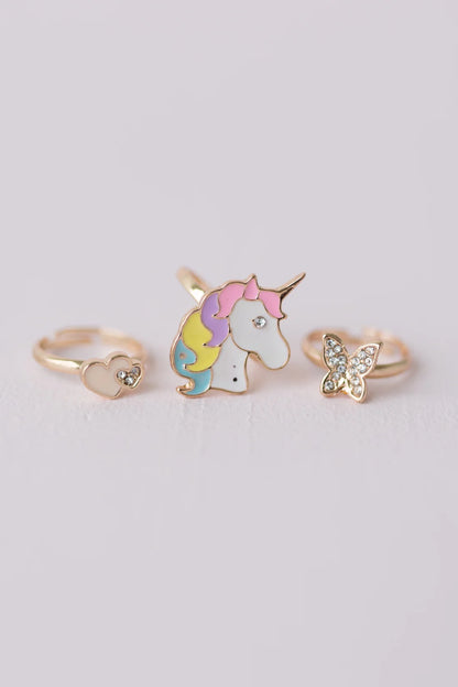 Boutique Butterfly & Unicorn Ring Set