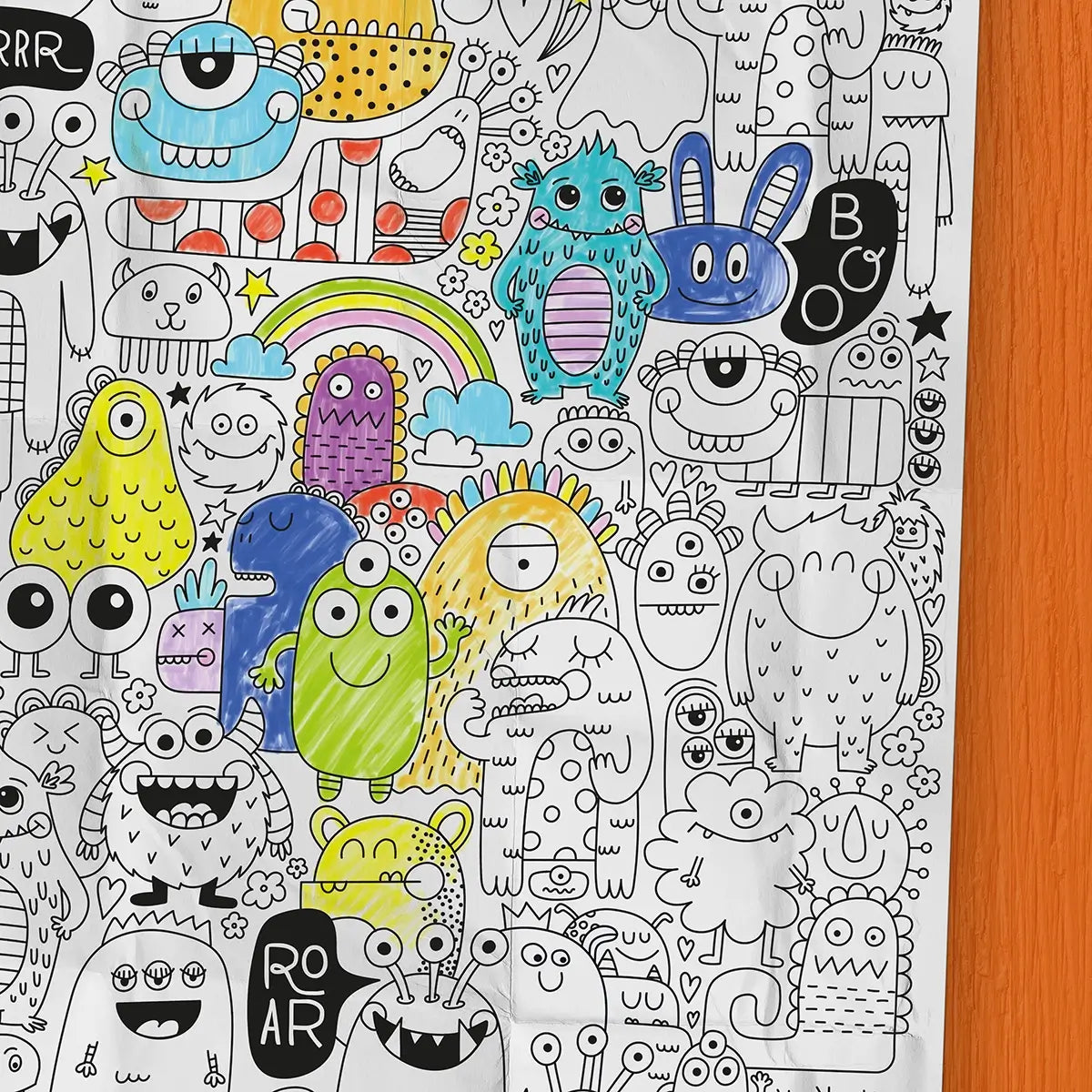 Giant Colouring page - Monsters