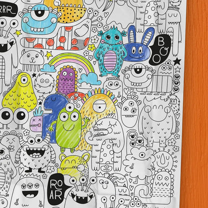 Giant Colouring page - Monsters