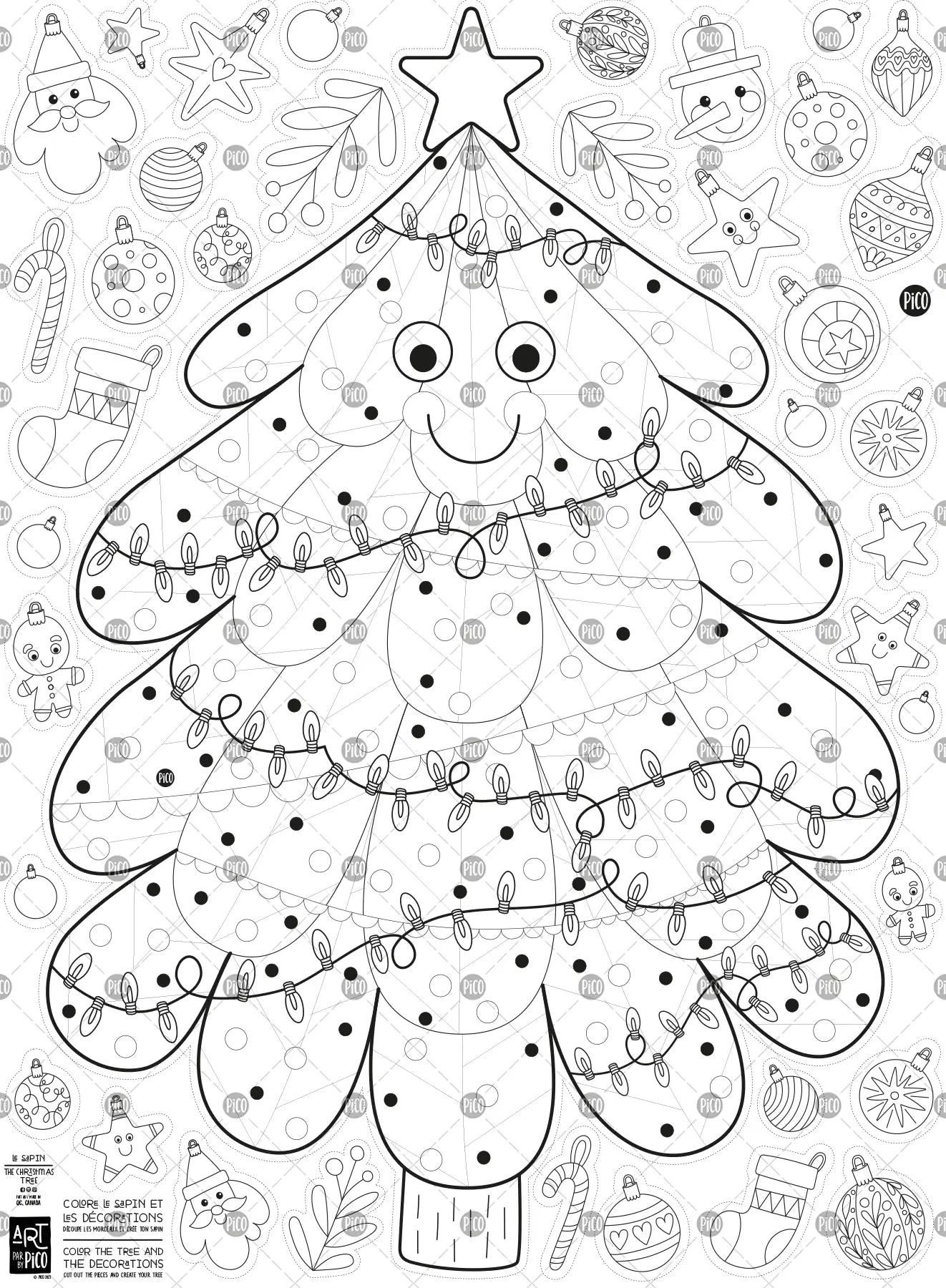 Giant coloring page - The Christmas Tree