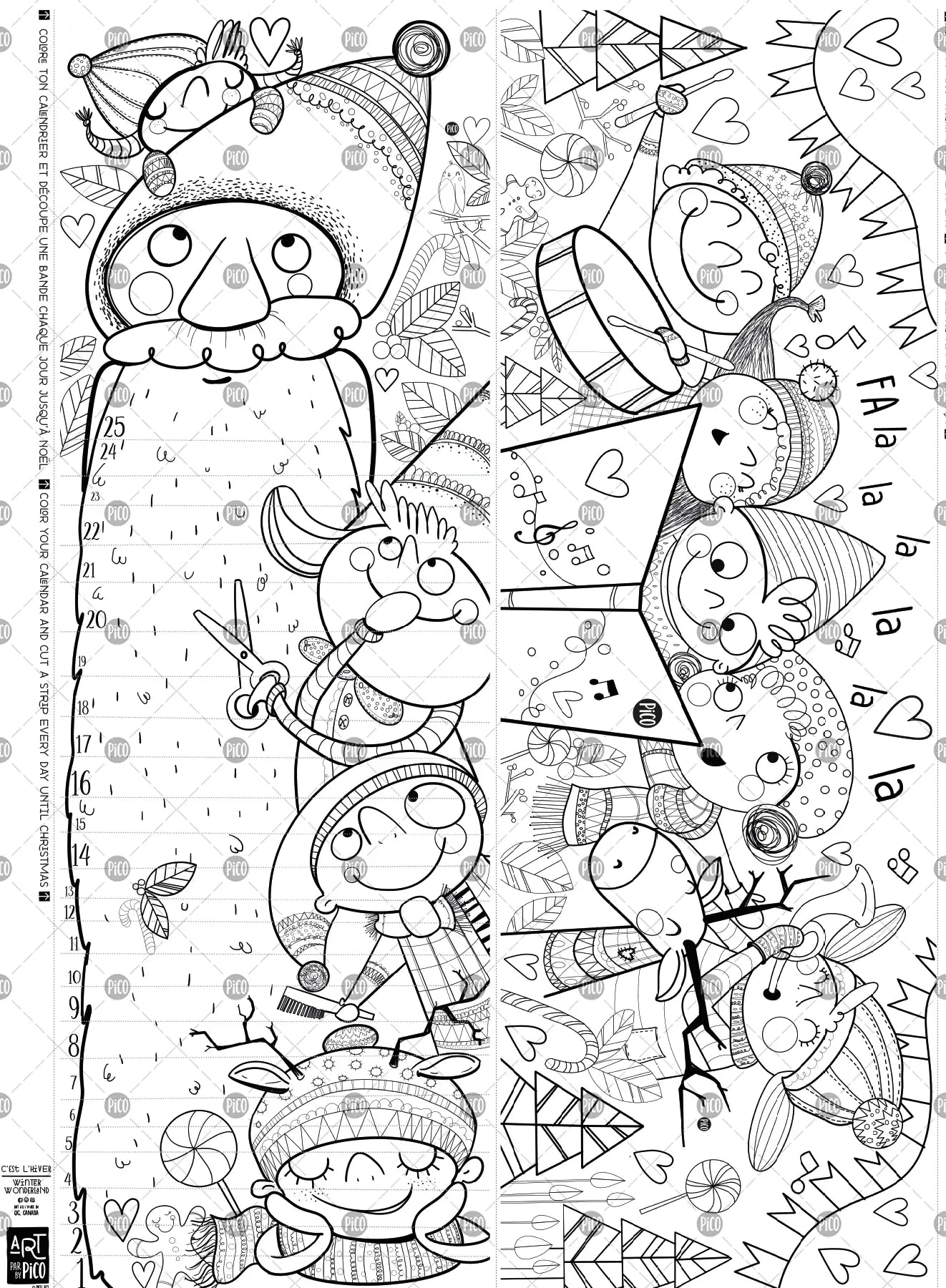 Giant coloring page - Winter Wonderland