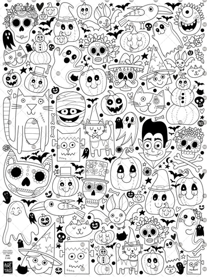 Giant Colouring page - Halloween
