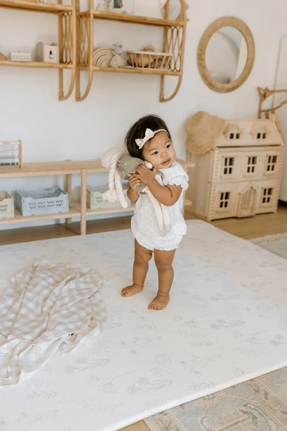 Padded Play Mat - Sage Floral & Gingham