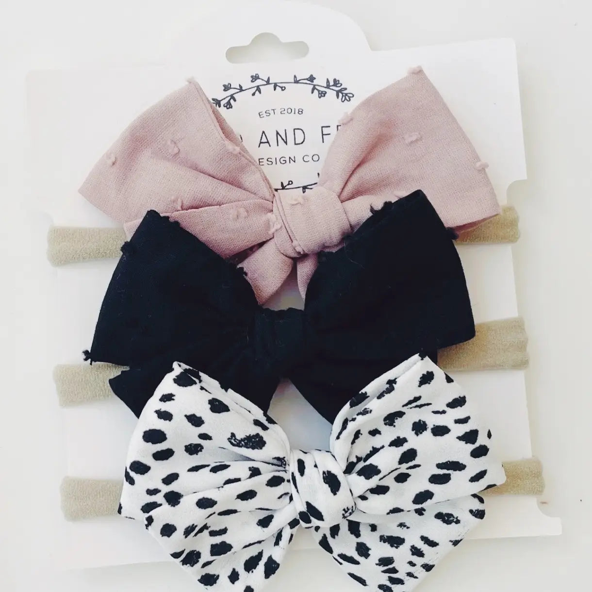 Petite Pinwheel 3 Bow Set on Nylon