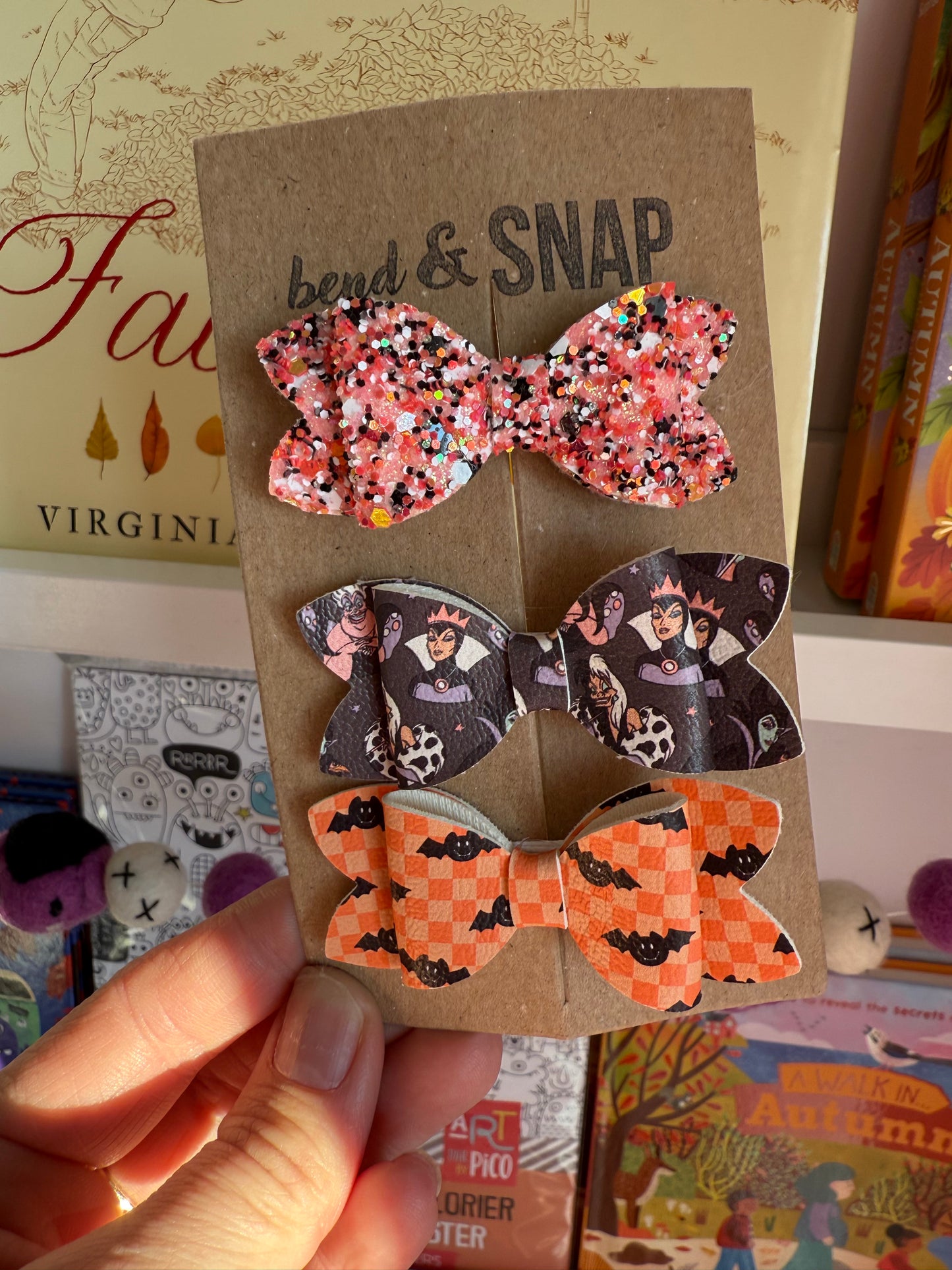 Halloween/Fall 3 Pack Bow Clips
