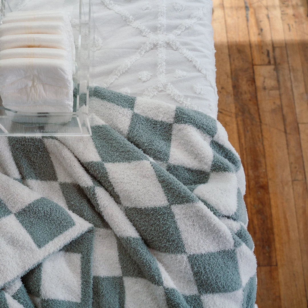 Plush Family Blankets | Meadow Check