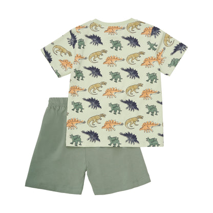 Dino Top & Olive Shorts 2 Piece