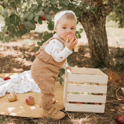 Tan Heather Sweaterknit Overalls Set
