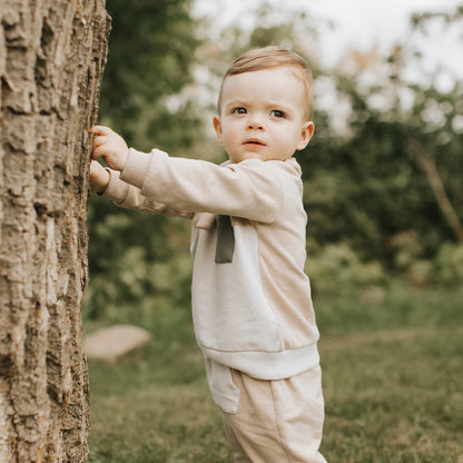 Light Taupe Color Block Outfit Set