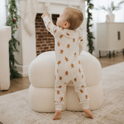 Merry Gingerbread Men on Crème Playsuit