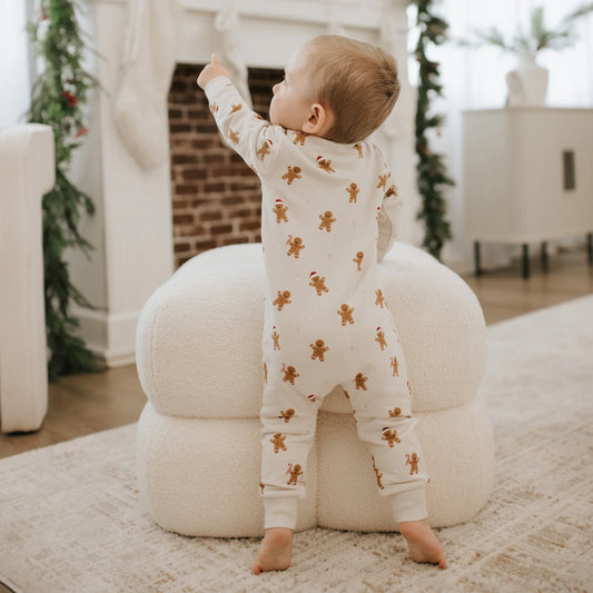 Merry Gingerbread Men on Crème Playsuit