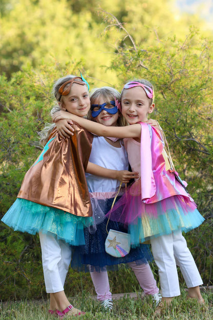 Super-duper Tutu, Cape & Mask Navy & Pink (4-6)