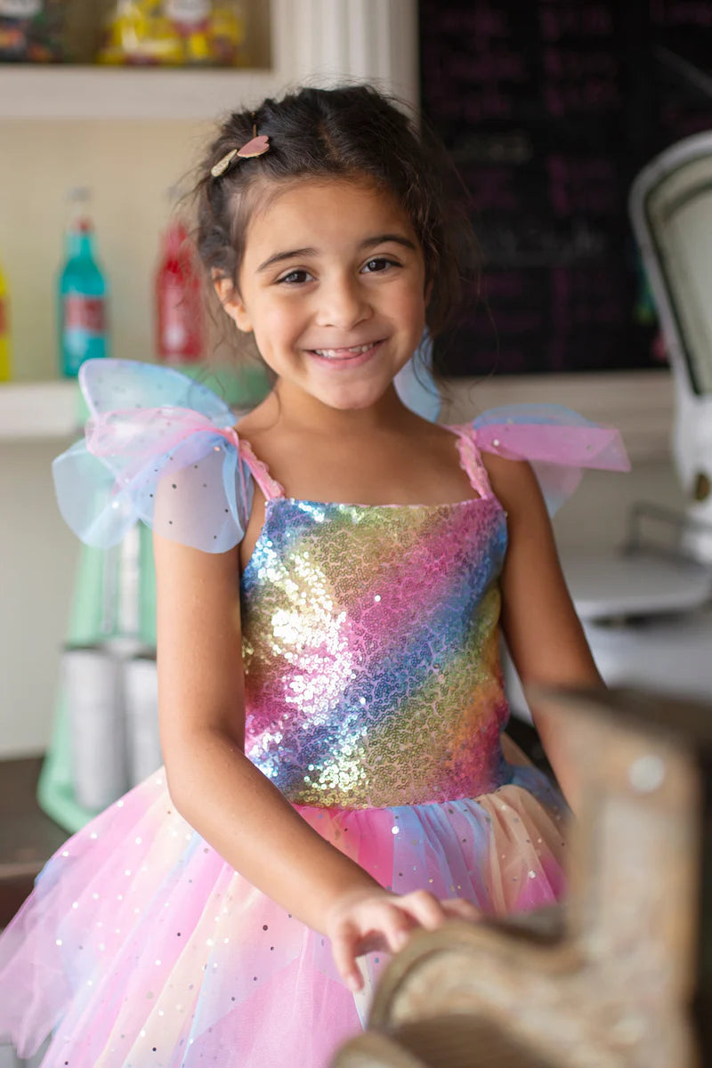 Rainbow Fairy Dress & Wings (3-4 Years)