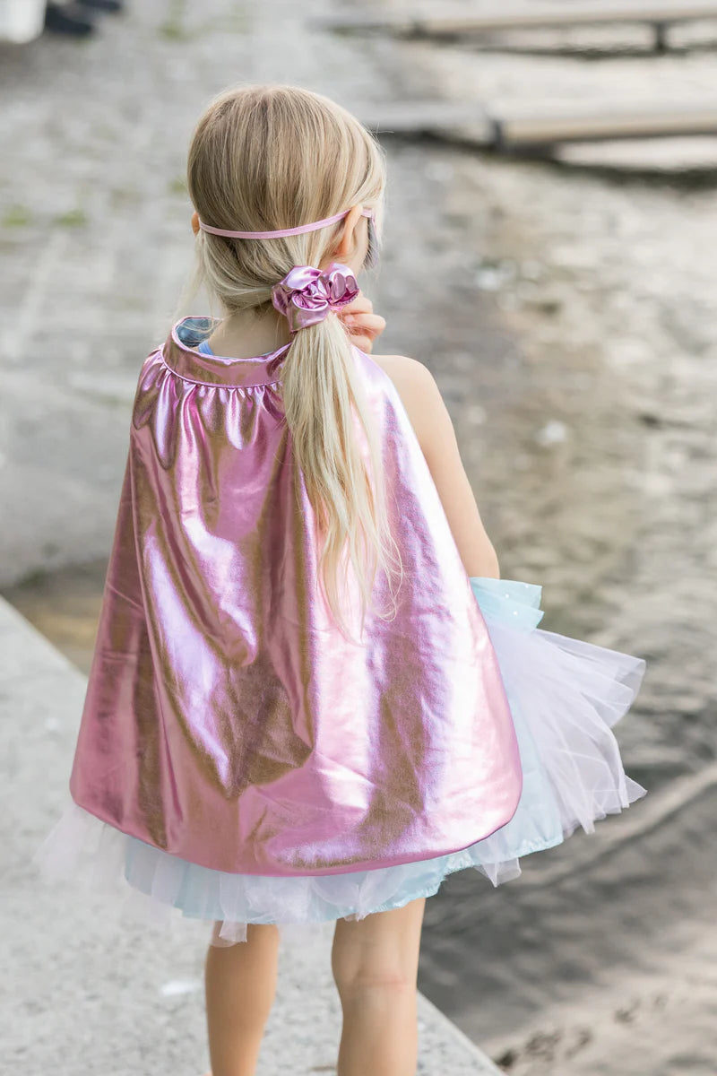 Super-duper Tutu, Cape & Mask, Metallic Pink & Light Blue (4-6 Years)