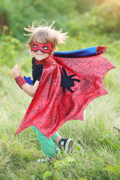Spider Cape Set with Mask and Cuffs (3-4)