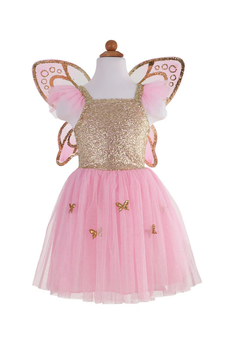 Gold Sequins Butterfly Dress & Wings (5-7 Years)