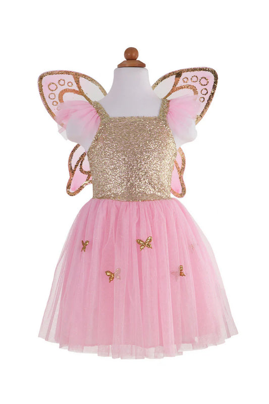 Gold Sequins Butterfly Dress & Wings (5-7 Years)