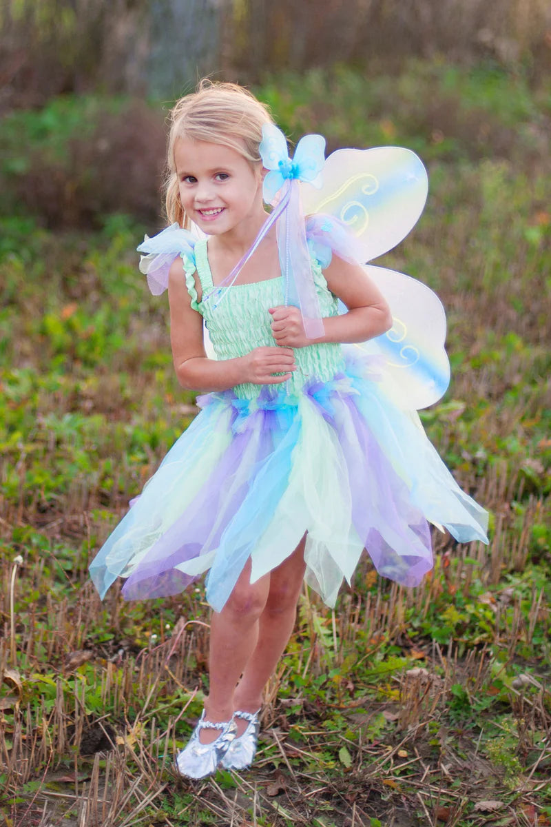 Butterfly Dress & Wings With Wand Green/Multi (5-6 Years)