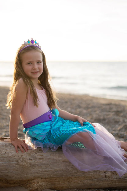 Mermaid Glimmer Skirt Set with Headband (5-6)
