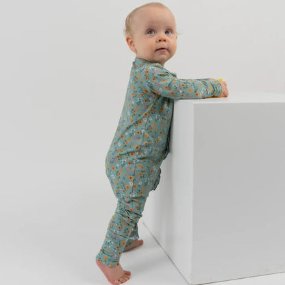Vintage Garden - Footless Sleeper with Fold-Over Cuffs