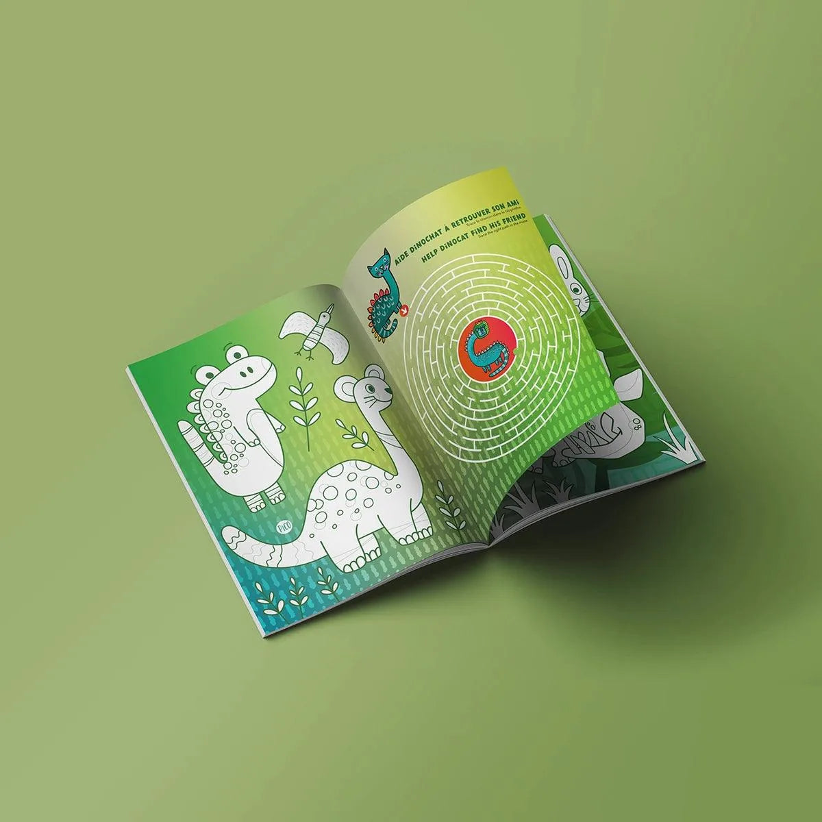 Coloring book with games - Dino Friends