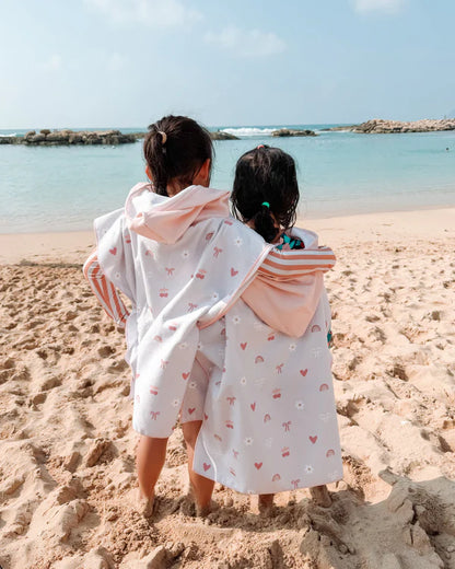 Kids Hooded Beach Poncho - Quick Dry Pool & Swim Towel