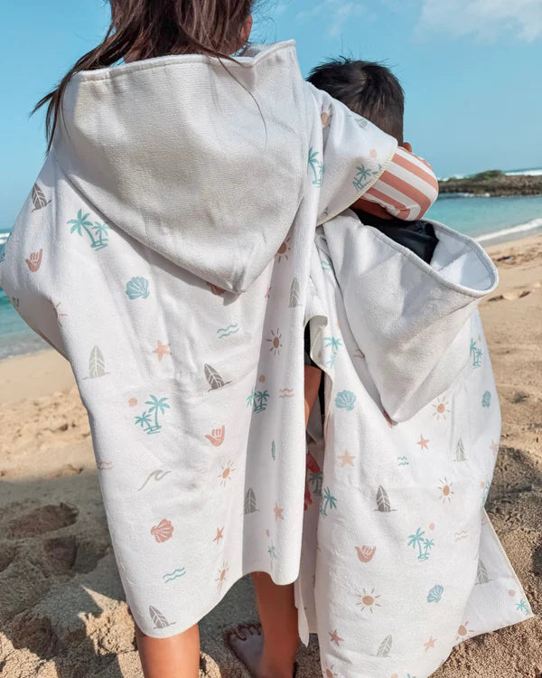 Kids Hooded Beach Poncho - Quick Dry Pool & Swim Towel