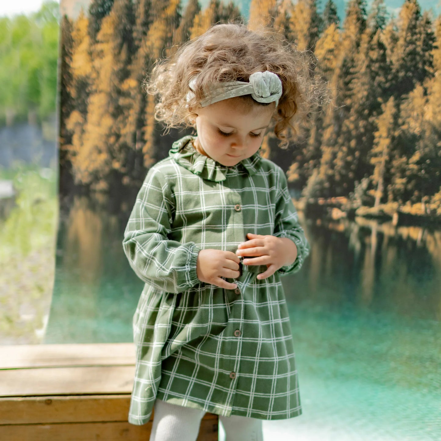 Green Plaid Jersey Dress