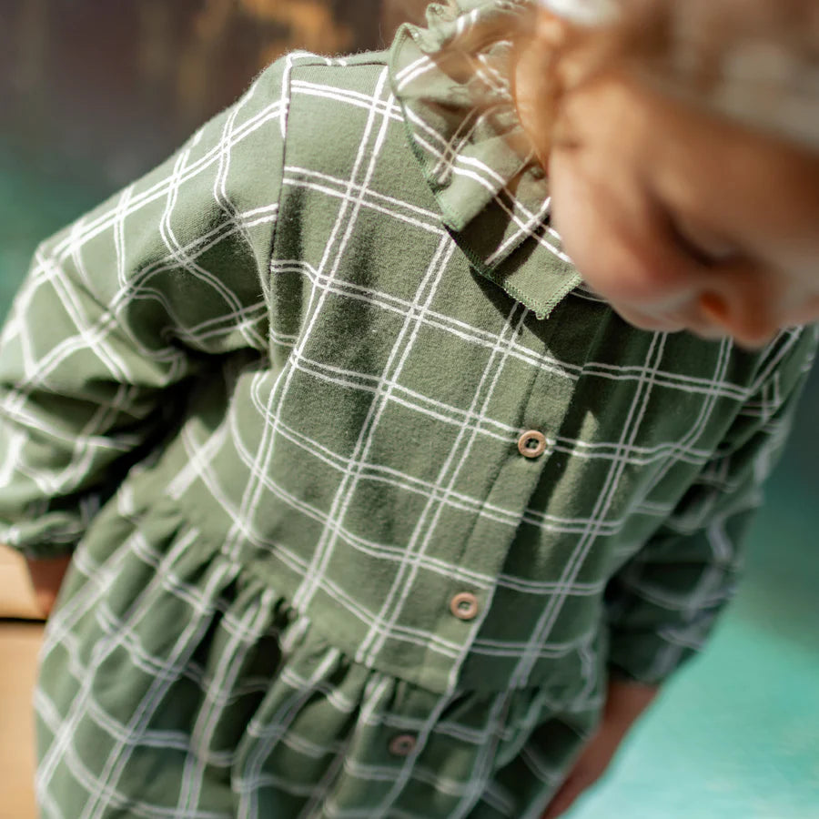 Green Plaid Jersey Dress