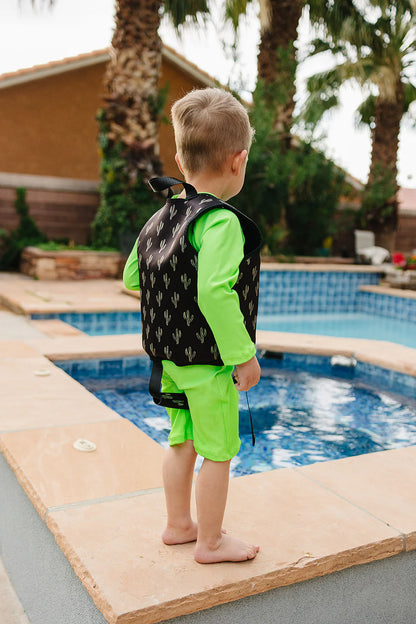 "Green Gecko" Solid Ribbed Sunsuit