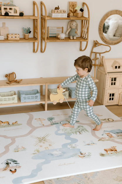 Padded Play Mat - On The Farm & Plaid