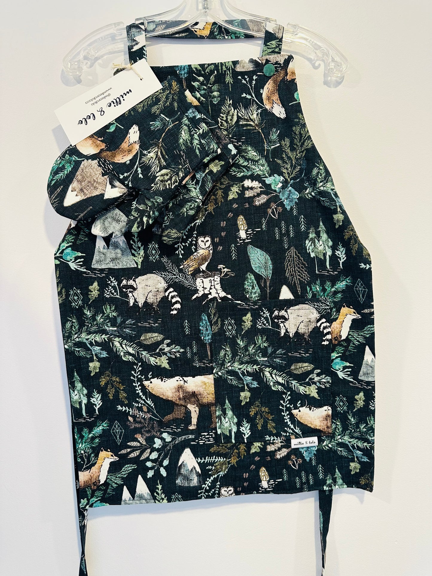 Navy Forest Animals Apron