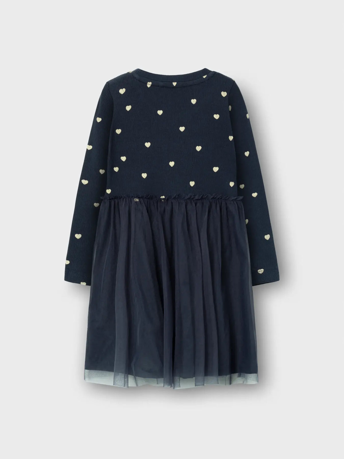 Navy Dress with Gold Hearts