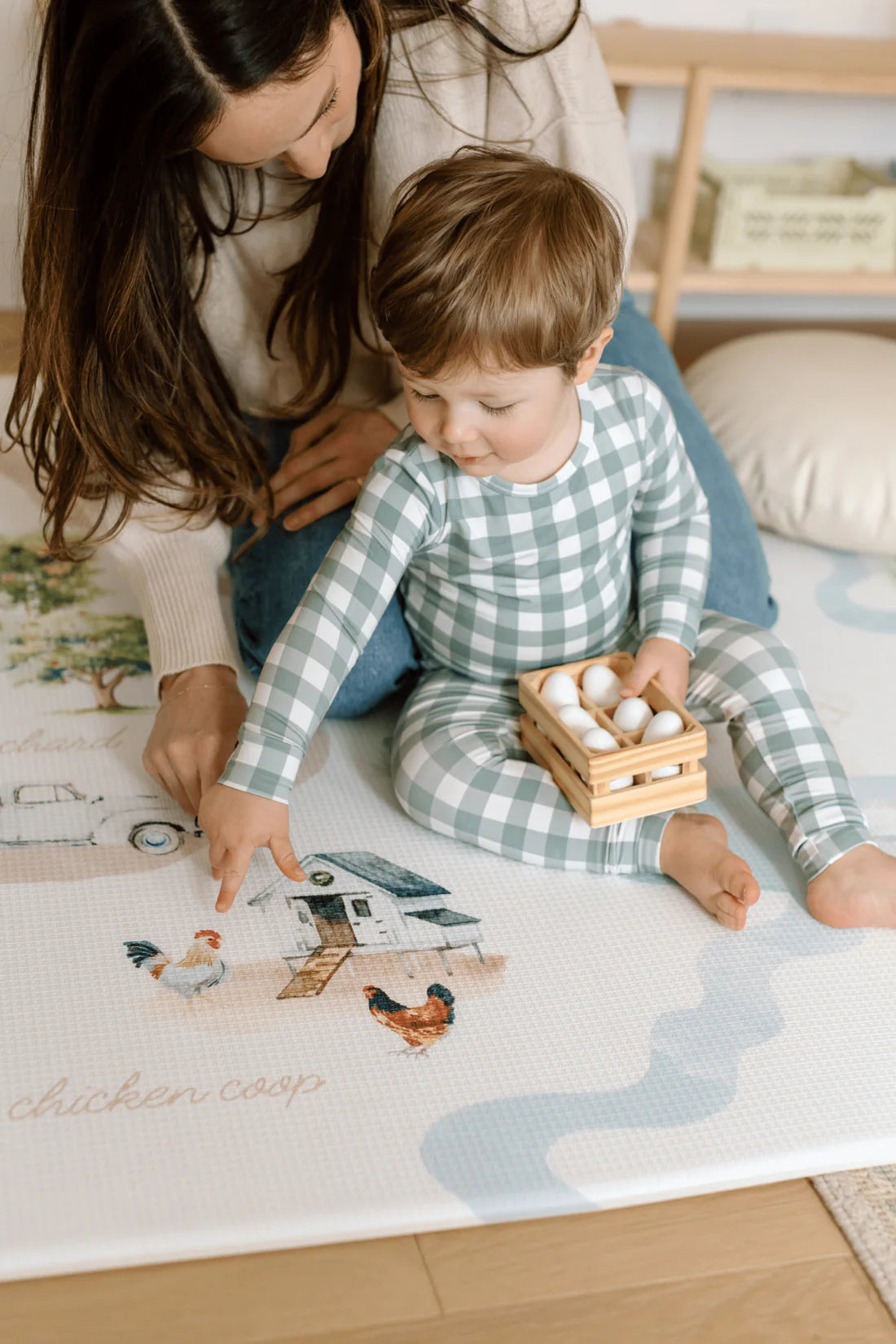 Padded Play Mat - On The Farm & Plaid